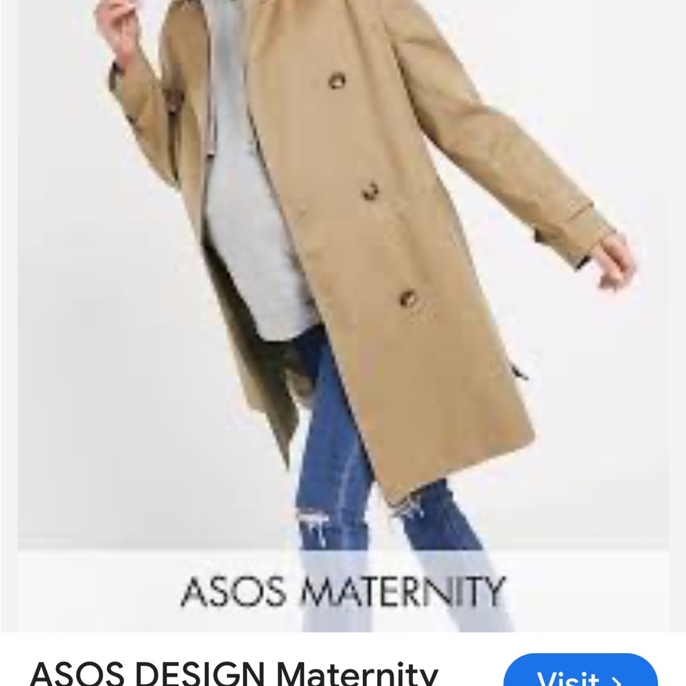 ASOS Maternity Camel swing Coat Size 4